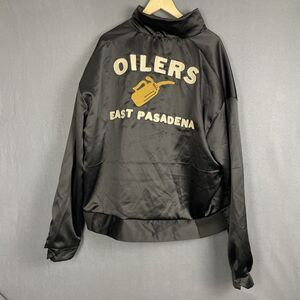 MNML Bomber Jacket Mens XXL Black Oilers East Pasadena Satin-like Retro 90s